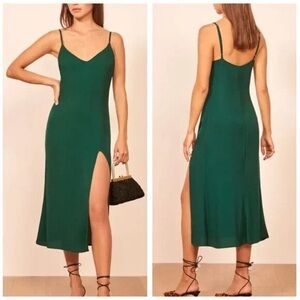 Reformation Crimini Midi Emerald Green Dress size 4